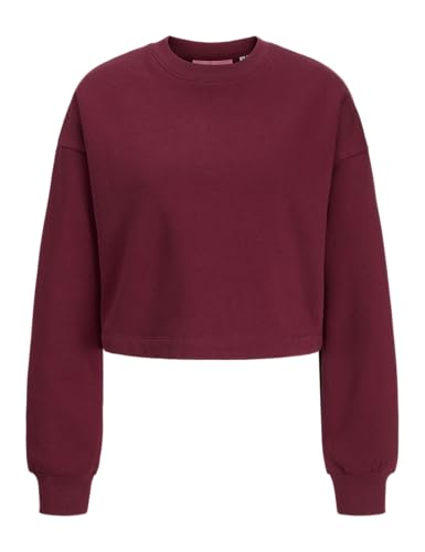 JACK & JONES Jxally Cropped RLX LS Crew SWT, Cabernet, L - Sports & Fitness Amazon UK à 7.18€