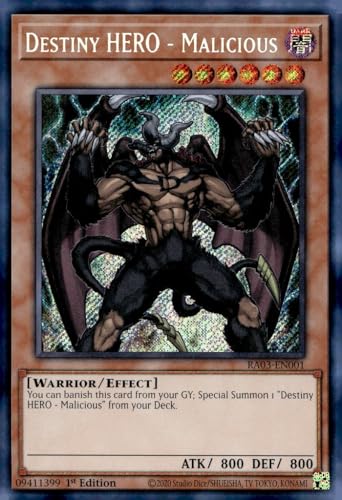 Destiny Hero - Malicious (Secret Rare) - RA03-EN001... - Jeux Vidéo & Consoles en promo à 4.95€
