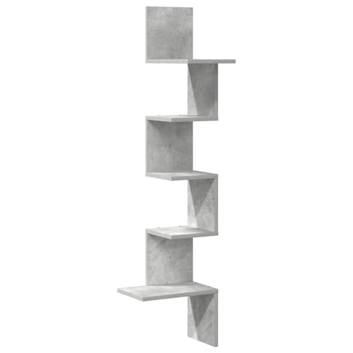 vidaXL Étagère Murale d'angle Gris béton 32x32x127,5cm Bois... - Maison & Cuisine Amazon France à 36.90€