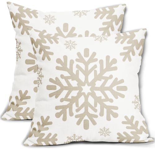 Cremefarbene Weihnachts-Kissenbezüge, 45,7 x 45,7 cm, 2... - Maison & Cuisine Amazon Allemagne à 3.00€