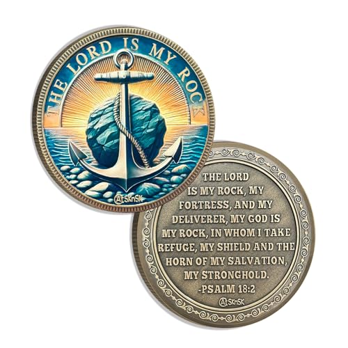 Anchor Stone Christian Challenge Coin, Psaume 18:2 Bible... - Jouets & Jeux en promo à 7.00€