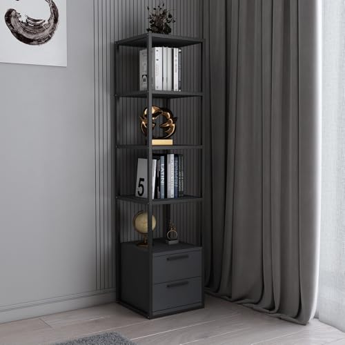 Hanah Home Modern Industrial Bookshelf, 160 cm Height... - Home & Kitchen Amazon Germany à 157.79€