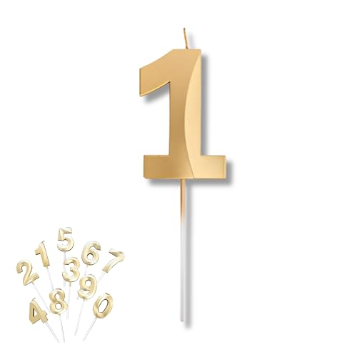 PARENCE - Goldene Zahlenkerze 1 – Geburtstagskerze für... - Maison & Cuisine en promo à 1.59€