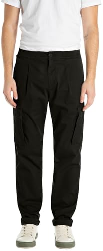 Replay Adhann Pantalón, 098 Negro, 32W / 30L Hombres - Maison & Cuisine en promo à 38.55€