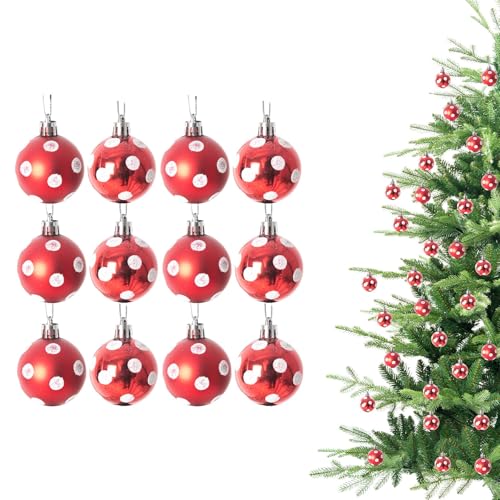 Lot de 12 Boules de Noël incassables à Pois Rouges et... en promo à 4,90€ (-41%) sur Amazon FR