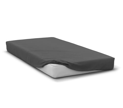 Spannbettlaken, 180 x 200 + 30 cm, Haube, Anthrazitgrau - Maison & Cuisine Amazon Allemagne à 17.23€