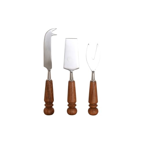 CUCHILLO SET 3 INOX ACACIA 2,75X1,5X18,5 QUESO - Bon plan à 6.76€