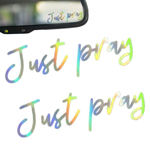 Poupangke Car Mirrors Stickers - Just Pray Affirmation... - Maison & Cuisine Amazon Royaume-Uni à 2.16€