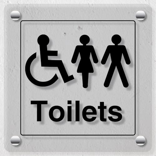 V Safety Unisex and Disabled Toilet Acrylic Sign 200x200mm... - Maison & Cuisine Amazon Royaume-Uni à 4.49€