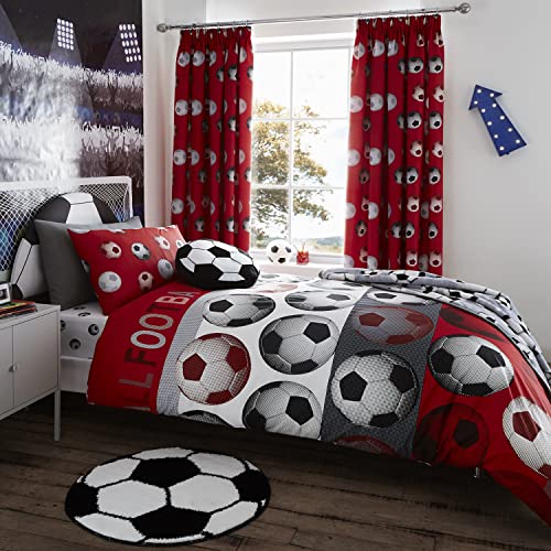 Catherine Lansfield Football Red Duvet Cover Set 140 x 220... - Sports & Fitness en promo à 19.22€