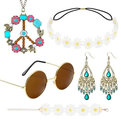 Accesorios Disfraz Hippie Mujer Retro Estilo Años 60 y 70... - Animalerie Amazon Espagne à 1.98€