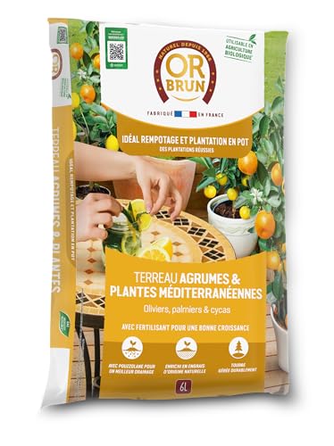 Or Brun Terreau Agrumes & Plantes Méditerranéennes... - Jardin & Extérieur Amazon France à 7.50€