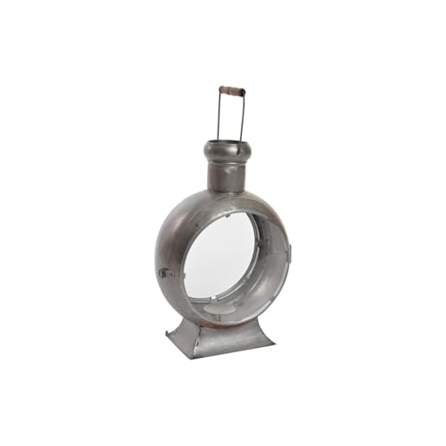 FAROLA METAL CRISTAL 37X22X55 ENVEJECIDO PLATEADO - Nouvelle promo Amazon à 35.94€