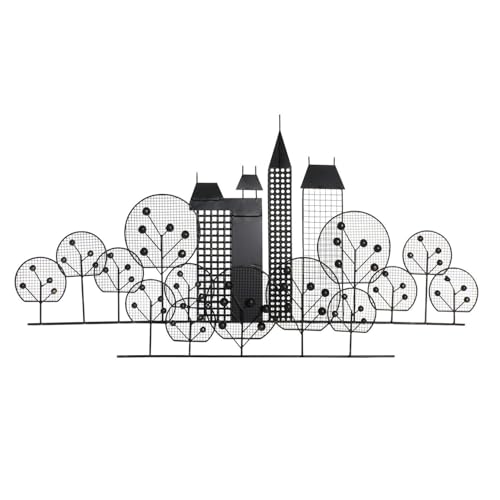 DECORACION PARED METAL 105X6X56 EDIFICIO DORADO - Amazon Italie à 24.62€