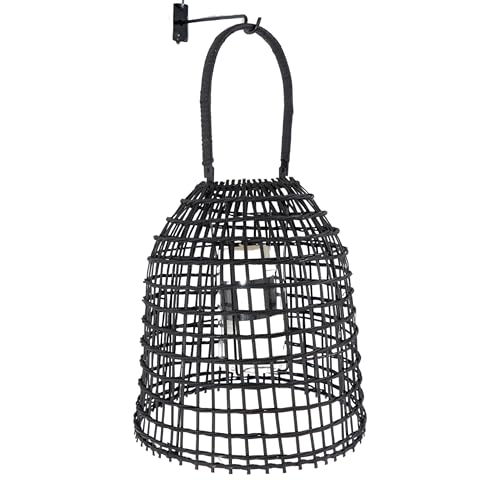 FAROL RATTAN NEGRO C/SOP PARED METAL - Amazon Allemagne à 17.38€