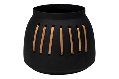 MACETA METAL NEGRO C/MIMBRE en promo sur Amazon