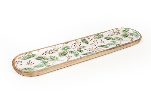 BANDEJA OVAL MADERA LACADA HOJAS - Amazon Italie à 31.63€