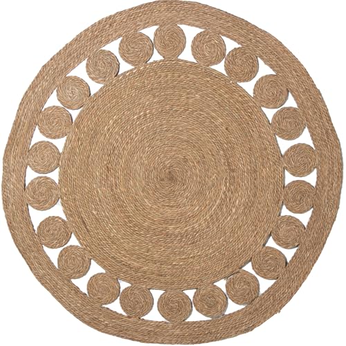 ALFOMBRA MIMBRE ø150CM REDONDELES NATURAL_°150CM - Maison & Cuisine en promo à 16.56€