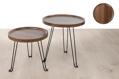 SET 2 MESAS MADERA PATAS METAL - Amazon Germany à 33.71€
