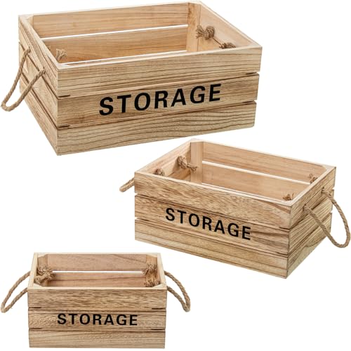 SET 3 CAJAS ALMACENAMIENTO MADERA PAULOWNIA... - Amazon Allemagne à 16.30€