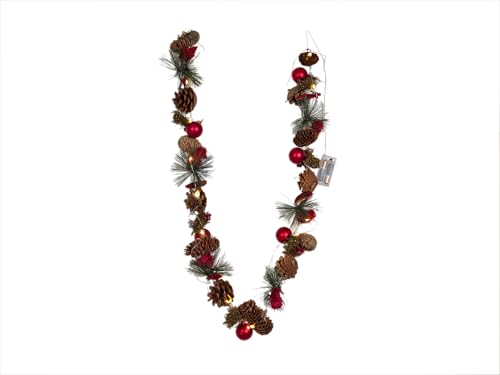 GUIRNALDA PIÑAS Y BOLAS ROJAS - Loisirs Créatifs Amazon Espagne à 9.51€