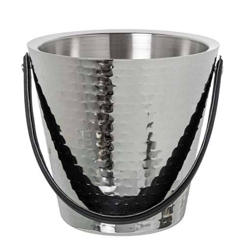 CUBO CHAMPANERA ACERO INOX. C/ASA CUERO, MARTILLADO... - Maison & Cuisine Amazon Allemagne à 17.28€