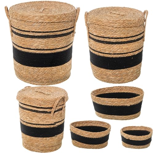 SET 6 CESTOS HIERBA DE MAR NATURAL+ ALGODÓN... - Amazon Italie à 72.97€