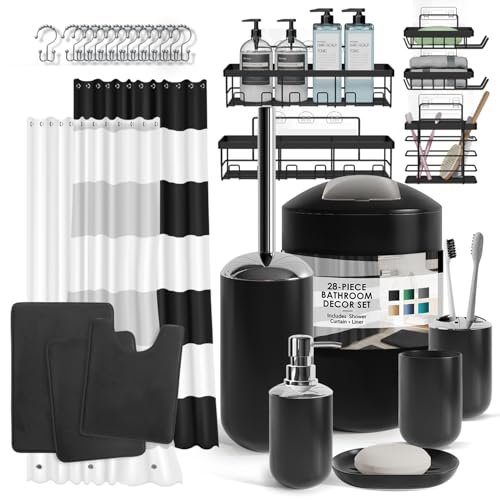 Clara Clark Bathroom Set - 28PC Bathroom Set with Adhesive... - Home & Kitchen Amazon UK à 55.31€
