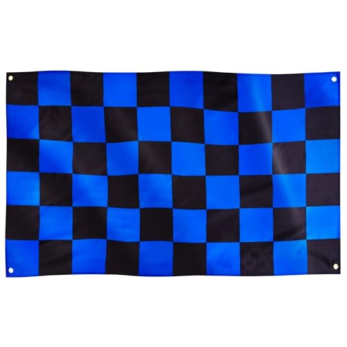 Bandera a cuadros Runesol azul y negra, 91 x 152 cm, 0,9 x... - Auto & Moto Amazon Espagne à 7.99€