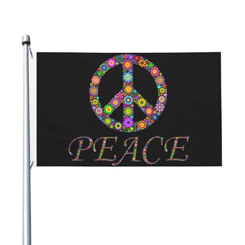 Abucaky Peace Flower Symbol Flag 3x5 Ft Decorative Banner... - Jardin & Extérieur Amazon Royaume-Uni à 1.83€