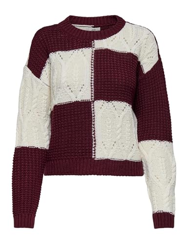 JdY justy KNT Noos L/S Mix Struc Jumper, Cabernet, M - Sports & Fitness Amazon UK à 12.39€