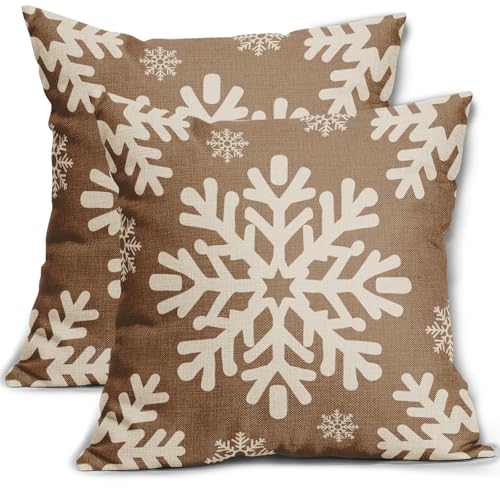Sivirary Braune Weihnachts-Kissenbezüge, 55,9 x 55,9 cm, 2... - Maison & Cuisine en promo à 3.00€