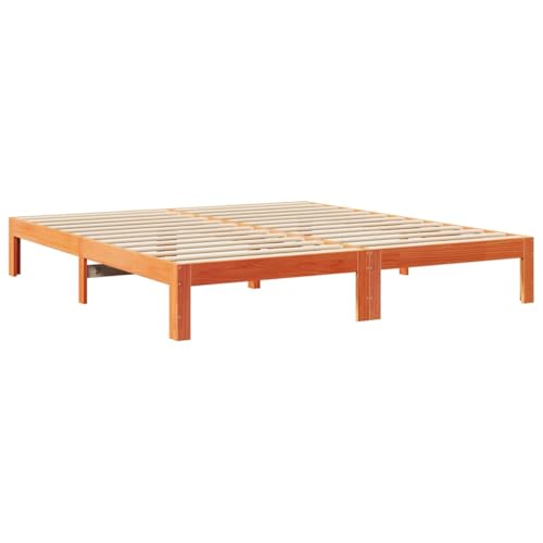 vidaXL Cadre de lit sans Matelas Cire Marron 180x200cm Bois... - Maison & Cuisine Amazon France à 180.99€