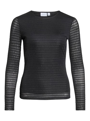 Vila Haut Rine col Rond L/S - Noos, Black Beauty, S - Beauté & Parfums Amazon France à 13.86€