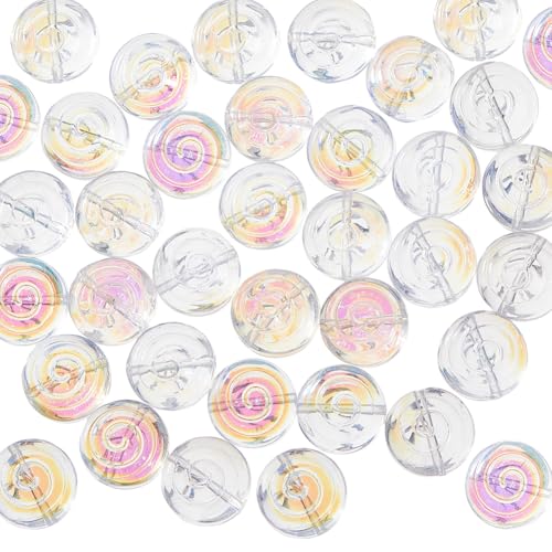 Hobbspring 50 Stück Klare Flache Runde Glasperlen Mit... - Maison & Cuisine Amazon Allemagne à 3.19€