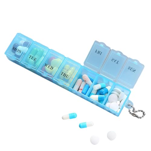 Pill Box 7 Day - Clear Pill Organizer Travel - Portable... - Santé & Bien-être Amazon Royaume-Uni à 1.82€