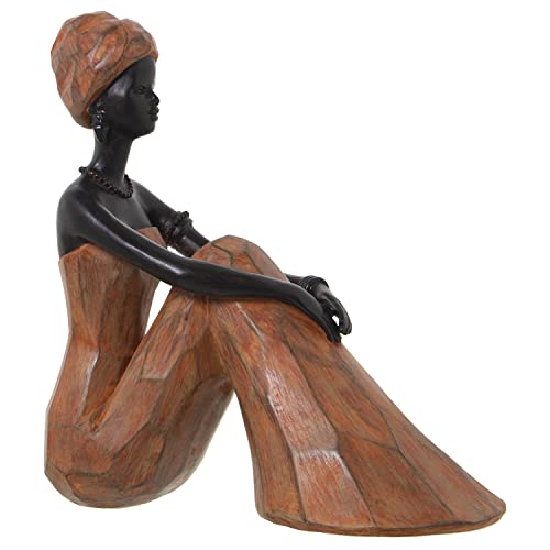 FIGURA RESINA AFRICANA SENTADAMARRÓN 23X12X23CM - Jouets & Jeux Amazon Allemagne à 11.26€