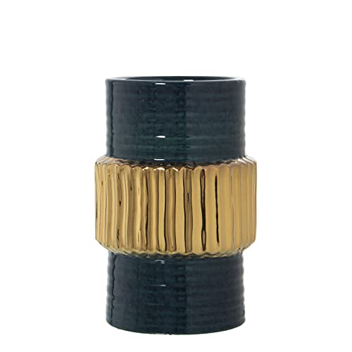 JARRÓN CERÁMICA VERDE OSC./ORO 15X23CM - Amazon Italy à 30.60€