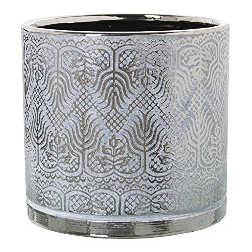 MACETERO CERÁMICA BLANCO/PLATA °18X18CM - Amazon Italy à 14.75€