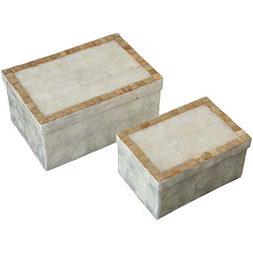 SET 2 CAJAS RECT. NÁCAR NATURAL MARCO TOSTADO_21X14X10+16X11... - Auto & Moto Amazon Espagne à 53.93€