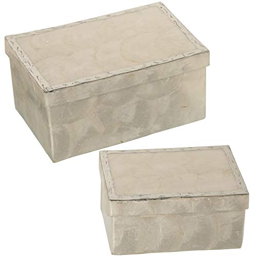 SET 2 CAJAS RECTANGULAR NÁCARNATURAL FILO PLATA... - Maison & Cuisine Amazon Allemagne à 15.86€