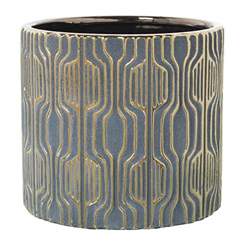 MACETERO CERÁMICA GRIS/ORO °19X17CM - Amazon Germany à 10.43€
