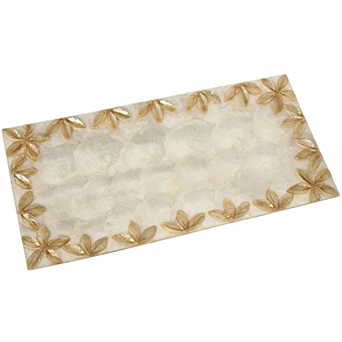 CENTRO RECT. NÁCAR FLORES RELIEVE TOSTADO/NATURAL_40X20X1,5C... - Auto & Moto en promo à 15.63€