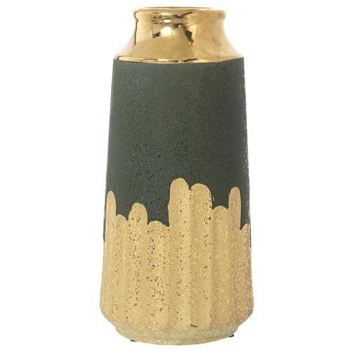 JARRÓN CERÁMICA VERDE/ORO °14X30CM - Amazon Italy à 36.11€