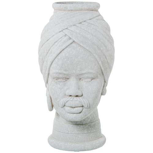 JARRÓN BUSTO CERÁMICA AFRICANO30CM BLANCO TEXTURA... - Amazon Italie à 58.62€