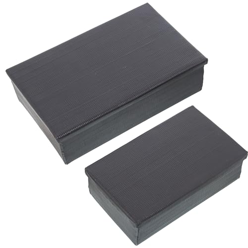 SET 2 CAJAS ALUMINIO TALLADO NEGRO_22,5X14X7+28X18X8CM - Maison & Cuisine en promo à 13.59€