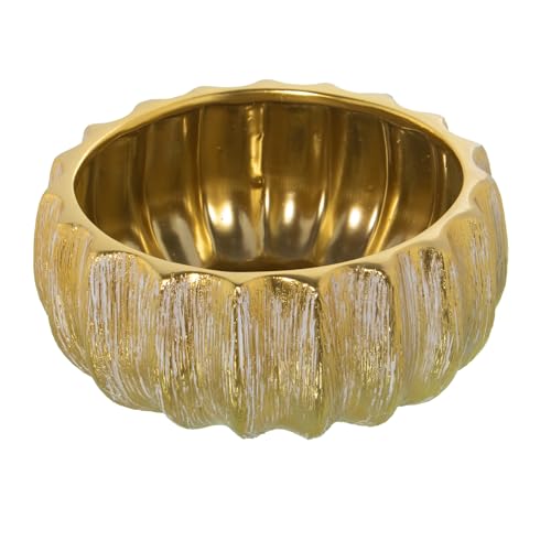 CENTRO CERÁMICA ø26CM ORO RAYADO BLANCO_°26X12CM - Nouvelle promo Amazon à 12.23€