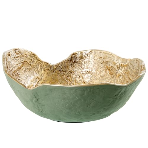 CENTRO REDONDO ALUMINIO ORO/VERDE_31X30X13CM - Maison & Cuisine en promo à 17.39€