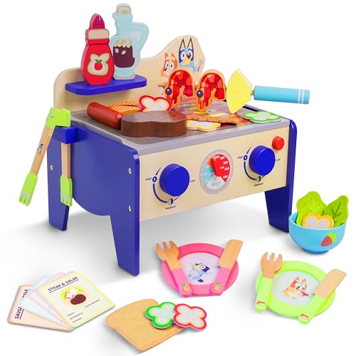 Bluey Wooden BBQ & Salad Playset - 33-Piece Colourful... - Toys & Games Amazon UK à 15.29€
