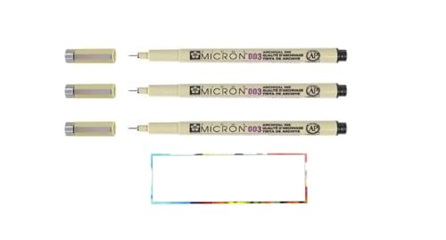 Pigma MICRON Sakura 003 Nero 3 unità e 1 scheda - Bon plan à 4.66€